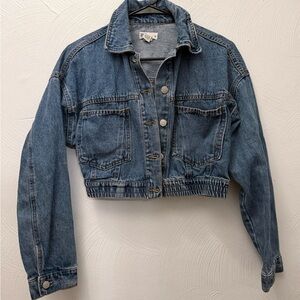 RSQ Women's Blue Cropped Denim Jacket